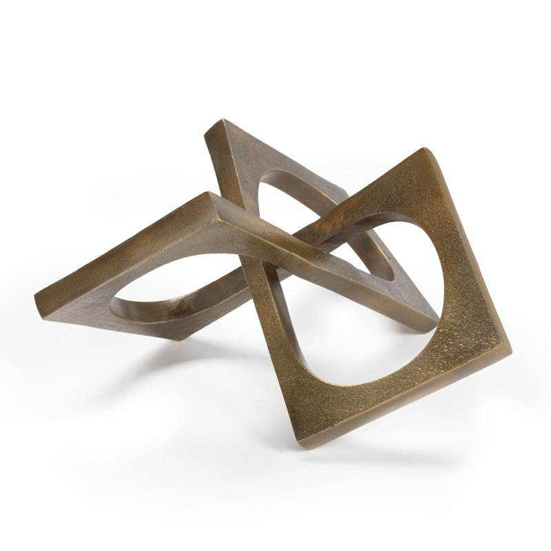 Brasstone Angular & Curved Metal Sculpture, 10.25"