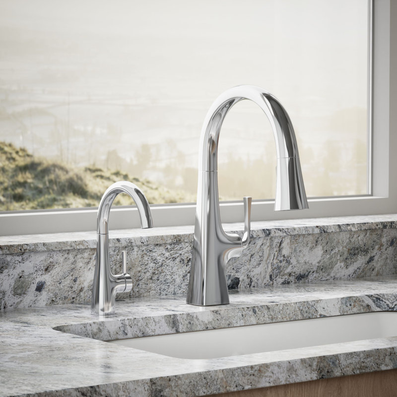 Transitional Beverage Faucet, Polished Chrome