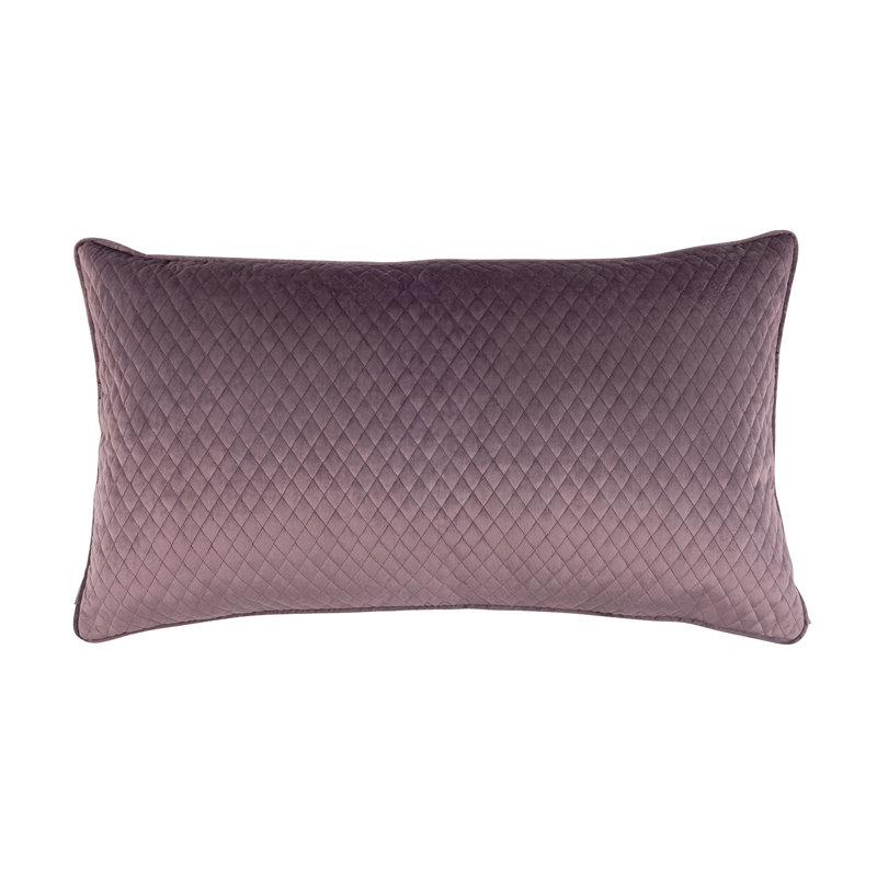 Valentina Quilted Medium Bed Pillow, King, Purple