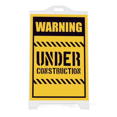Panneau d'avertissement de trottoir en construction