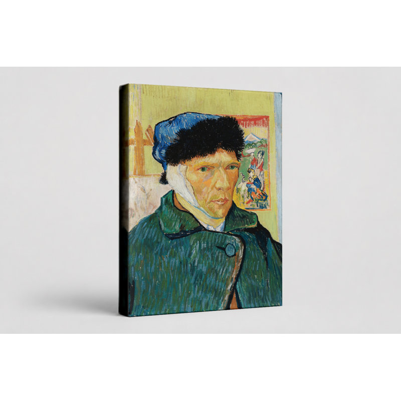 Autoportrait avec oreille bandée (1889) - Art mural sur toile, 14" W x 11" H