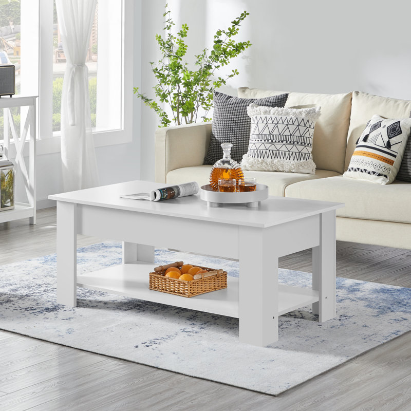 Table basse Ajeem, H 19,5 po x L 47,5 po x l 23,5 po, Blanc