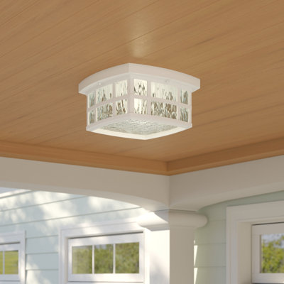 Stonington Matte White 2 - Bulb Outdoor Flush Mount