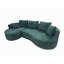 Ensemble de canapé modulaire courbé 2 pièces avec coussins, mobilier de salon ergonomique minimaliste, sièges modernes, sans assemblage, canapé et méridienne, vert foncé-1458553653