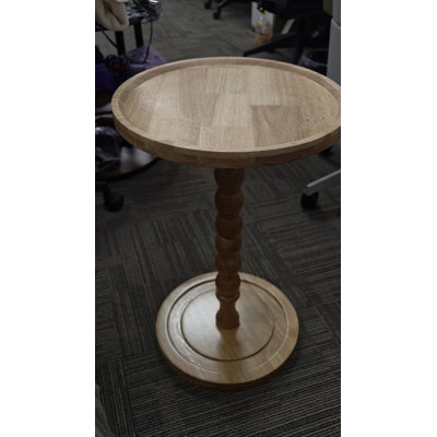 Table d'appoint avec plateau en bois massif de 23,6 po de hauteur