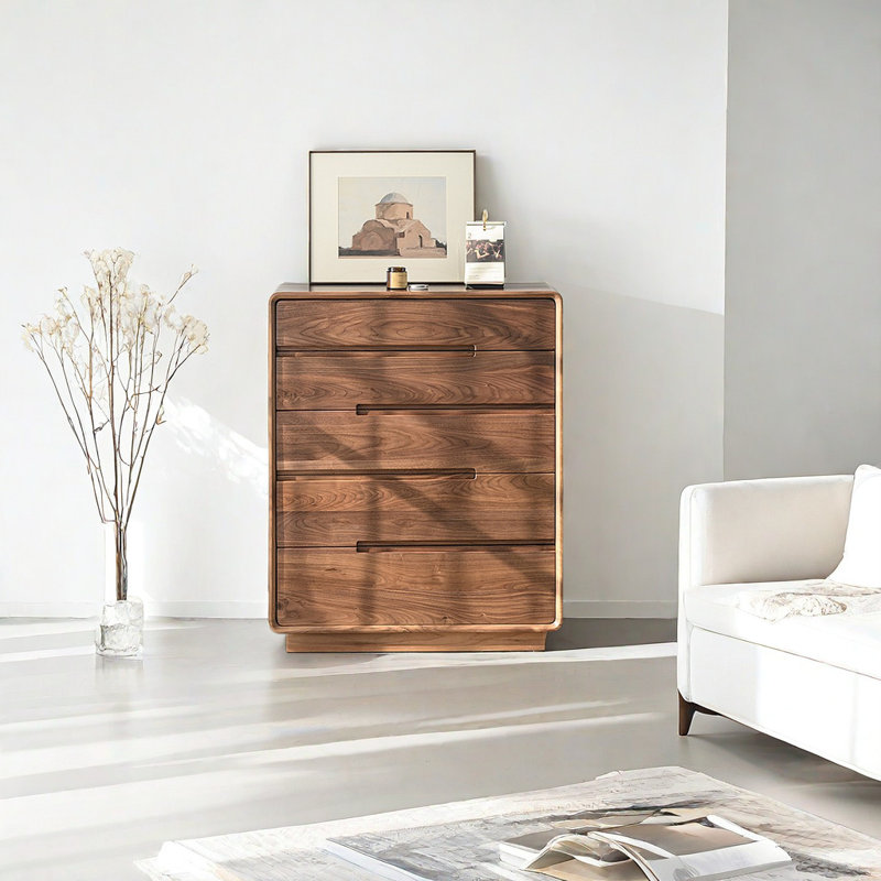 Commode d'appoint simple en noyer noir