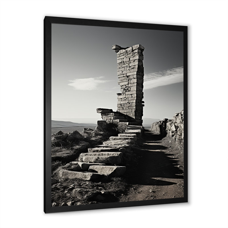 Spiritual Stone Minimalisme, paysage sur toile, Cadre simple noir, H 32 po x l 16 po x P 1 po