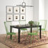 Blum 60" Black Finish Dining Set - 5-Piece, Black Dining Table And High Back Windsor Dining Chairs