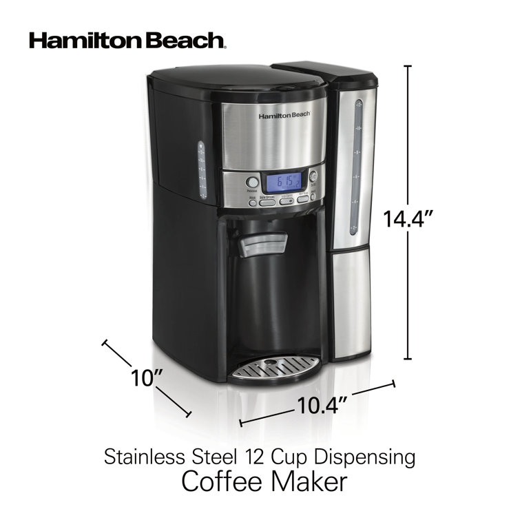 Hamilton Beach 12 Cup Coffee Maker, 96 fl oz, Stainless Steel