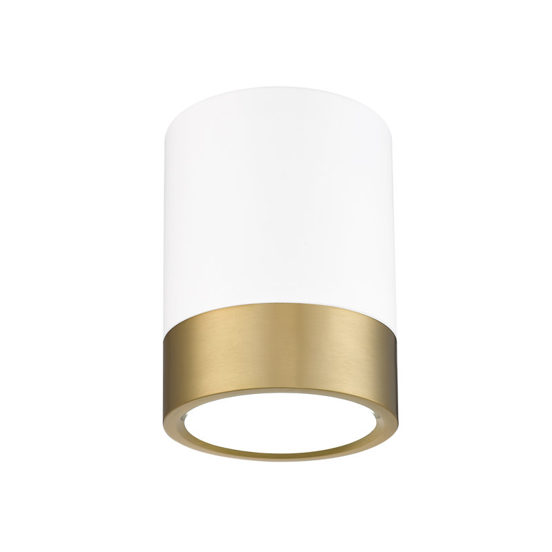 Plafonnier encastré 1 lumière Jaylanis en noir mat et or moderne, Blanc mat / or moderne