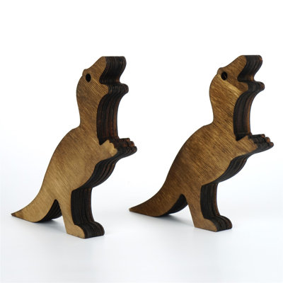 Butoir de porte en bois de qualité supérieure, finition bronze, 5,1 x 0,8 x 5,9 pouces | 100% bois massif, conception découpée au laser | Solution durable et élégante pour la maison ou le bureau, empêche le claquement et protège les murs