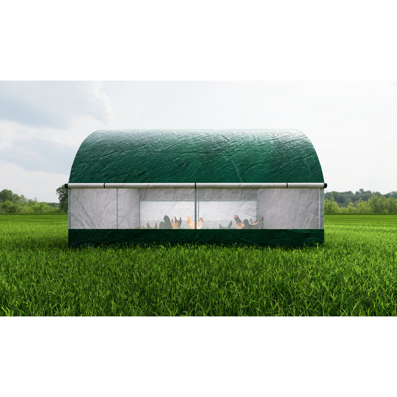 Grande maison de poulet en métal avec cadre - Teste la zone d'activité fermée pour le divertissement et l'exercice