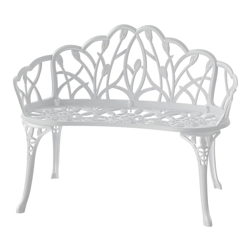 Causeuse d'extérieur élégante en aluminium pour patio moderne, Blanc