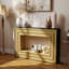 Console Modern Contrast moderne avec structure en bois stratifié et plateau noir