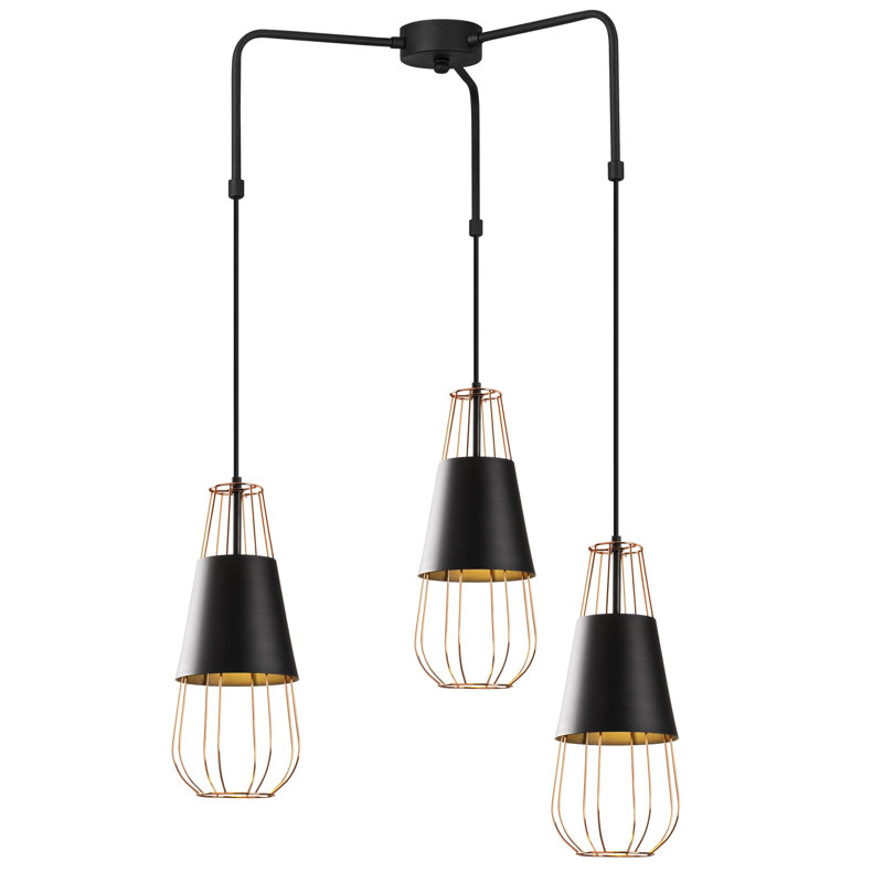 Luminaire suspendu géométrique à 3 lumières Myrtle