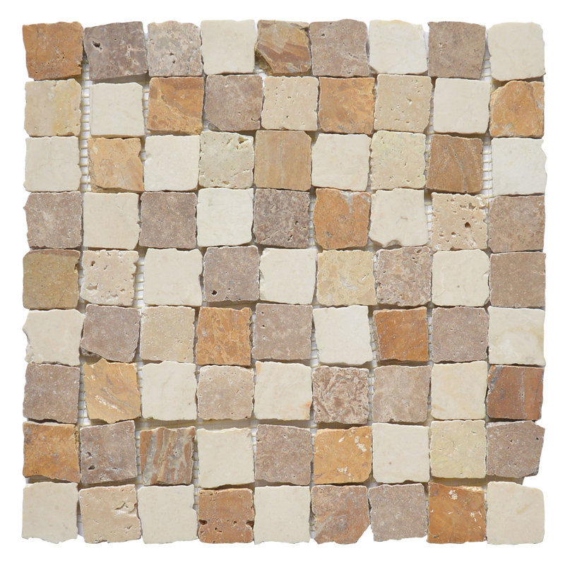 Rabat 1" x 1" Marble Grid Mosaic Wall & Floor Tile, Barrio