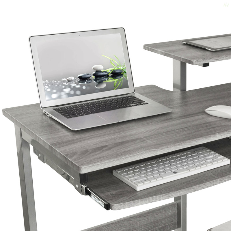 Bureau d'ordinateur Techni Mobile, gris, Gris