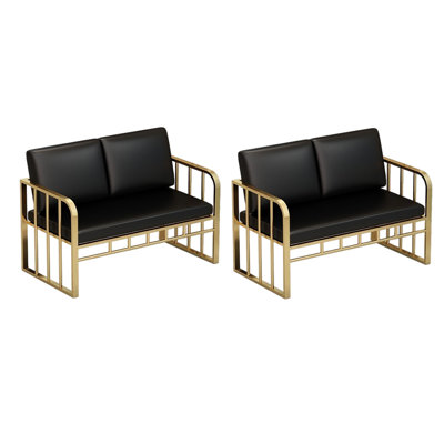 Nordic Modern Cafe Dessert Shop Restaurant Benches 47.2'' Faux Leather Sofa