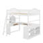 Lit mezzanine double en bois avec bureau