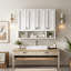 Armoire de salle de bain murale moderne de 36 pouces avec charnières à fermeture douce, tablettes ouvertes et 3 tablettes réglables pour la salle de bain