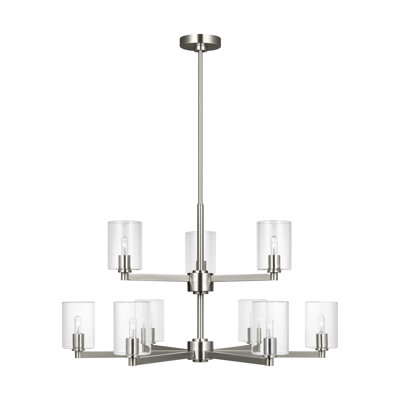Fullton 9 Light Dining Room Chandelier With Clear Shade