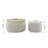 Modern Fabric Storage Stool Set, Includes Round Stool + Storage Stool-1911830235
