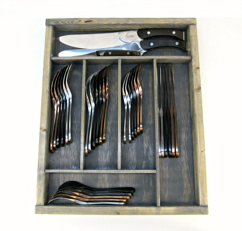 Boîte à plateau de rangement en bois couverts