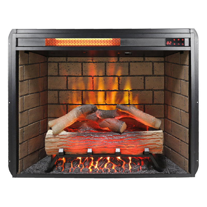 28 Inch Electric Fireplace With Removable Trim Kit, Touch Panel Heater, Smokeless Firebox, Adjustable Flame & Ember Bed Brightness, 1500W Heat, 5000 /H, 400 Sq. Ft. Heating Range, 3 Installation