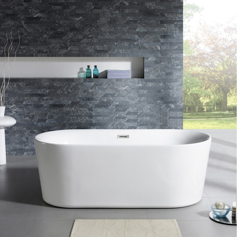 Lino 59" x 30" Freestanding Soaking Bathtub