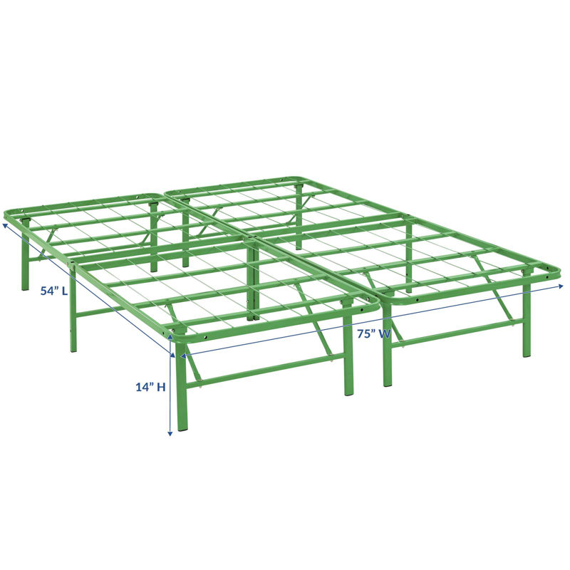 Modway Horizon Stainless Steel Bed Frame, Green, Full
