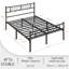 Minimalist Metal Slatted Bed Platform with Arrow Design Headboard-1221307251-1221195389