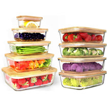 Urban Green Glass Container Bamboo Lids, Food Storage Containers