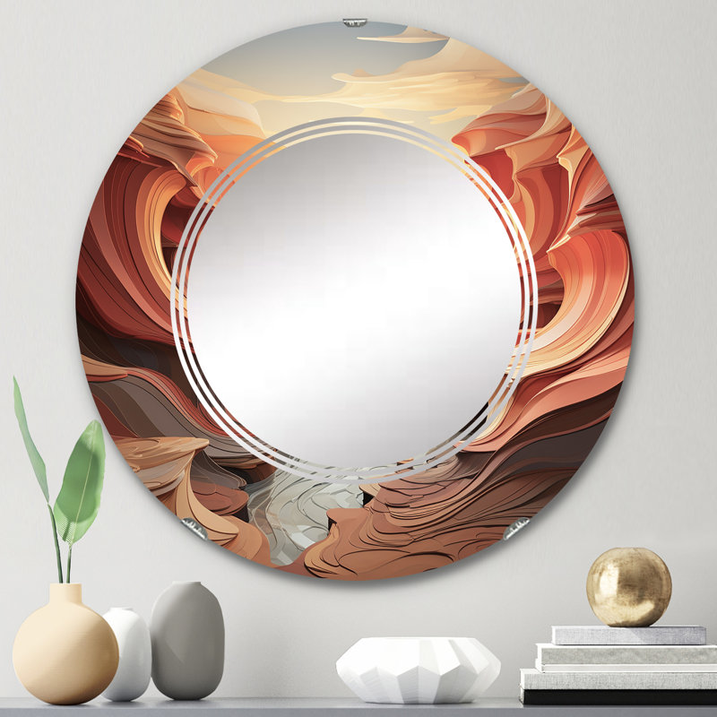 Elstree - Miroir mural rond, 24 po x 24 po