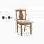 Ensemble de salle à manger en bois massif de style antique avec quatre chaises d'appoint rembourrées, idéal pour économiser de l'espace et créer des moments de repas mémorables