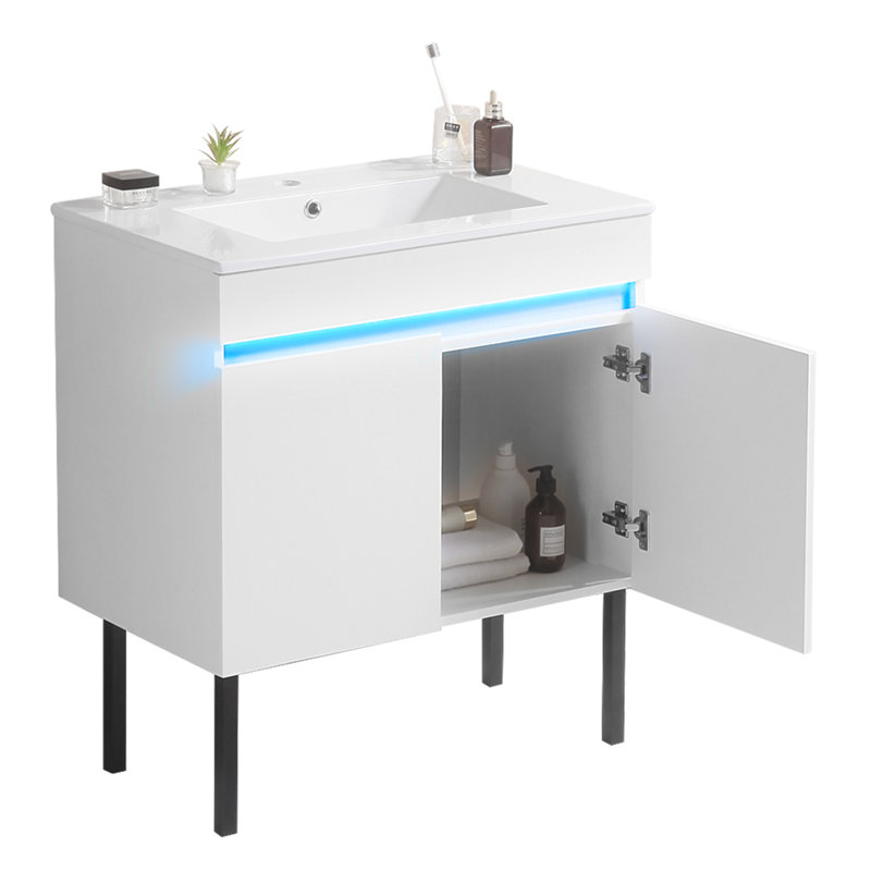 76.1 30'' Single Bathroom Vanity Base Only, White