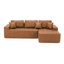 Canapé-lit modulaire en forme de L brun en similicuir brun, conception de chaise d'angle avec éponge haute densité, canapé à compression sans assemblage pour les petits espaces de salon-132275312-132275314