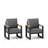 Set Of 2 26.6" All-Weather Aluminum Patio Armchairs With Thick Cushions-1519740174