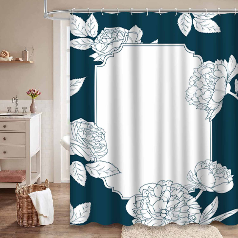 Rideau de douche rose avec 12 crochets, L 72 po x l 72 po