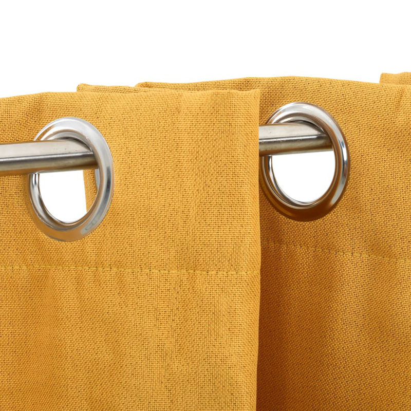 Chaarvi Blackout Curtain Pair, 140cm Width x 175cm Drop, Yellow