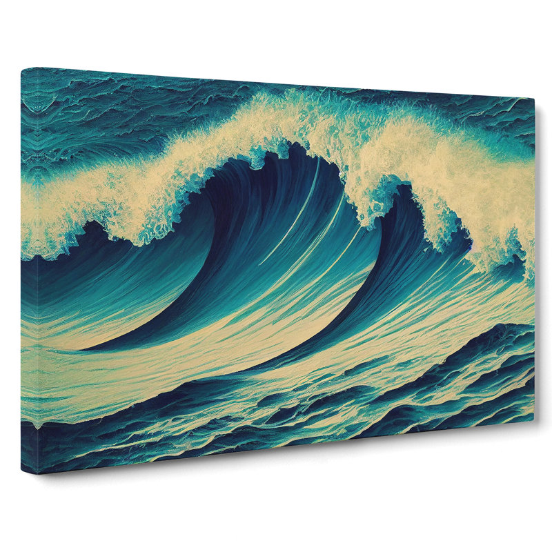 Lush Ocean Wave - Wrapped Canvas Painting, 40cm H x 60cm W x 3cm D