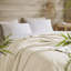 Couverture respirante en coton de bambou, taille simple, ivoire moderne