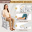 32 po Chaise de patio en bois massif avec porte-gobelet-387236903