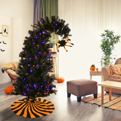 48" Halloween Black Fiber Optic Entrance Tree