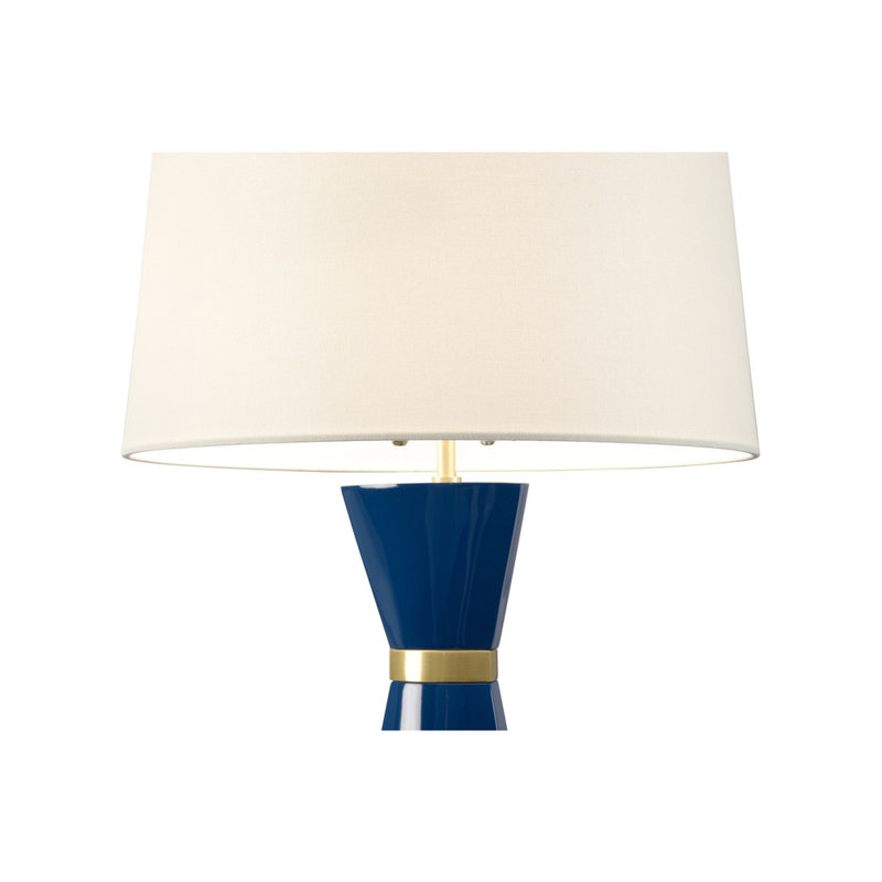 Zuri Table Lamp, Blue/Antique Brass