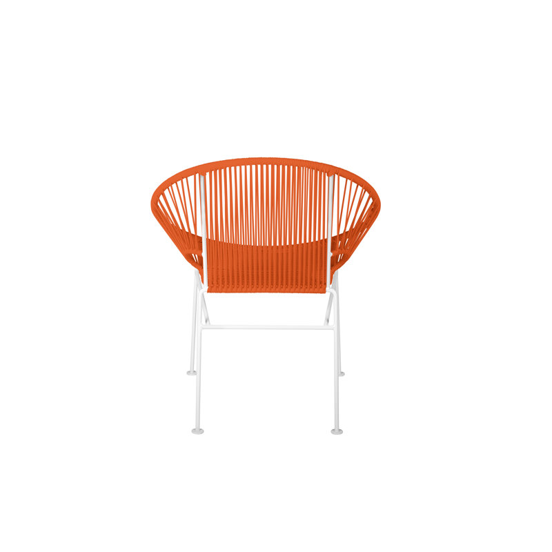 Concha Indoor/Outdoor Handmade Dining Chair, White, Orange