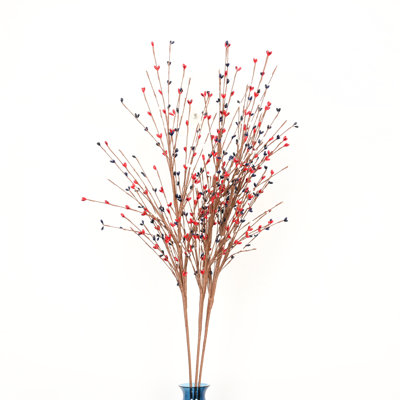 Branche de baies artificielles de 36 po de printemps et d'automne pour bouchons de vases, bouquet de vaches longues de style campagnard pour décoration de table de centre de table de bureau à domicile