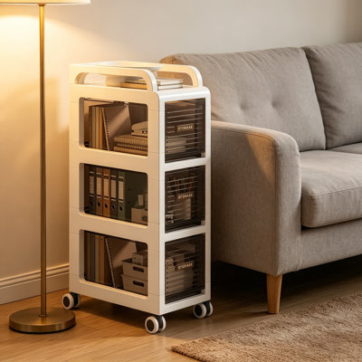 Narrow Rolling Storage Cart With 3 Drawers, Slim Bathroom Drawer Unit On Wheels For Small Spaces, 7.87 Inch Wide Mobile Organizer For Kitchen Office Bedroom Laundry