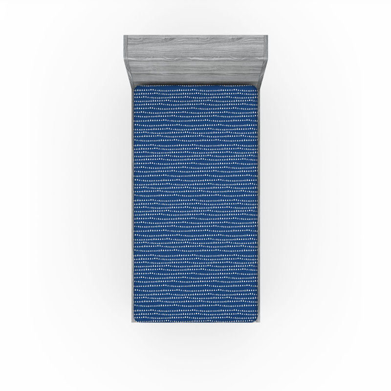 Drap-housse Ambesonne, paquet de 2, Drap-housse simple TG, Formes géométriques bleu marine / blanc