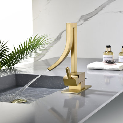 Single-Hole Single-Handle Bathroom Faucet With Drain Assembly