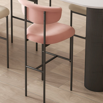 Semi-circular pure white rock plate bar table.